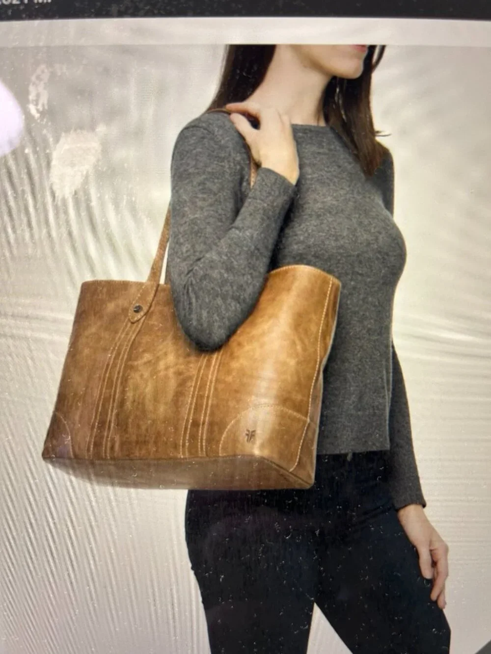 FRYE Brand Melissa Large Shopper Tote Bag Beige DB181 $358